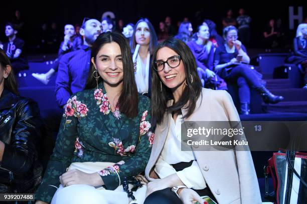 Cagla Kucukdereli and Gulay Ozdemir attend the DB Berdan show during Mercedes Benz Fashion Week Istanbul at Zorlu Center on March 28, 2018 in...