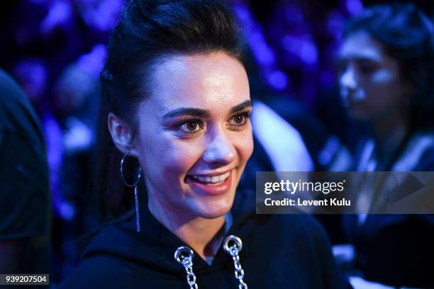 Hande Soral attends the DB Berdan show during Mercedes Benz Fashion Week Istanbul at Zorlu Center on March 28, 2018 in Istanbul, Turkey.