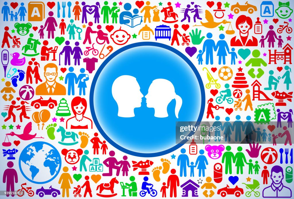 Couple Family and Parenthood Vector Icon Pattern