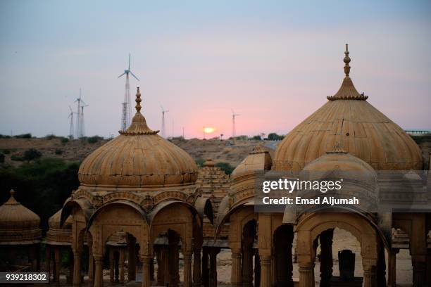 bada bagh, jaisalmer, rajasthan, india - renewable energy india stock pictures, royalty-free photos & images