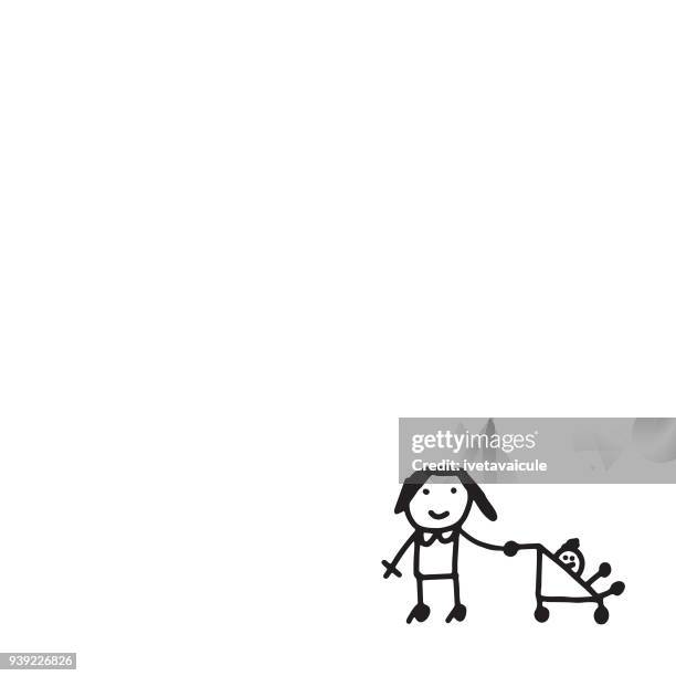 mother and the baby - nanny stock illustrations