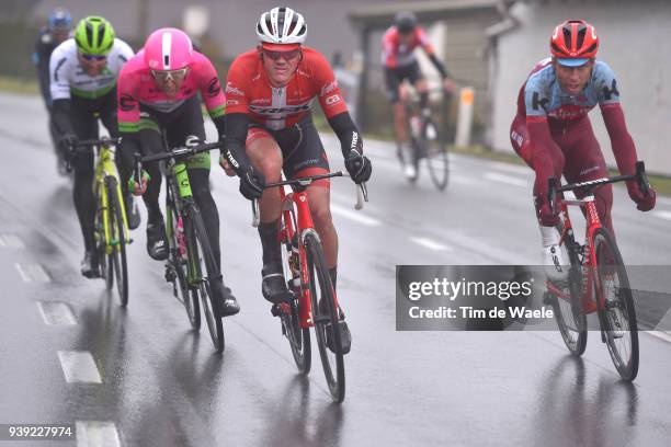 Tony Martin of Germany and Team Katusha Alpecin / Mads Pedersen of Denmark and Team Trek Segafredo / Sep Vanmarcke of Belgium and Team EF Education...