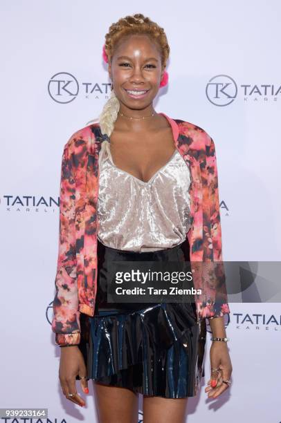 Model/dj Tolula Hdeyemi attends Tatiana Karelina LA Launch Party on March 27, 2018 in West Hollywood, California.