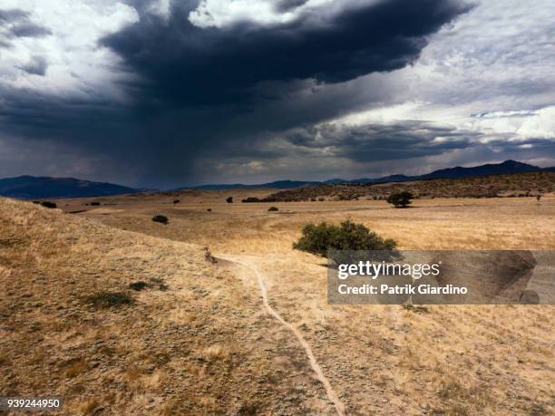 arial view of trail - arial desert stock pictures, royalty-free photos & images