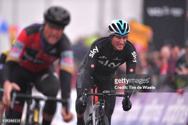 Arrival / Gianni Moscon of Italy and Team Sky / during the 73rd Dwars door Vlaanderen 2018 a 180,1km race from Roeselare to Waregem on March 28, 2018...