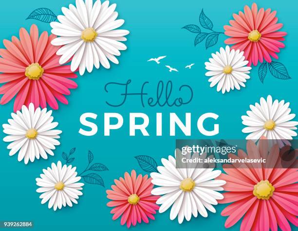 spring flowers - spring flower backgrounds stock illustrations