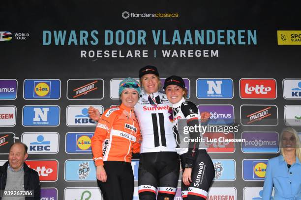 Podium / Amy Pieters of The Netherlands and Boels - Dolmans Cycling Team / Ellen van Dijk of The Netherlands and Team Sunweb /Floortje Mackaij of The...