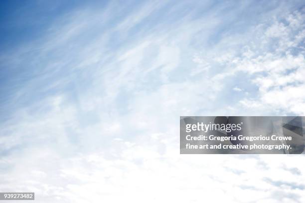 blue sky and white cloud - gregoria gregoriou crowe fine art and creative photography. imagens e fotografias de stock