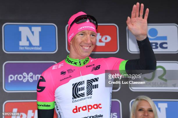 Podium / Sep Vanmarcke of Belgium and Team EF Education First - Drapac P/B Cannondale / Celebration / Champagne / during the 73rd Dwars door...