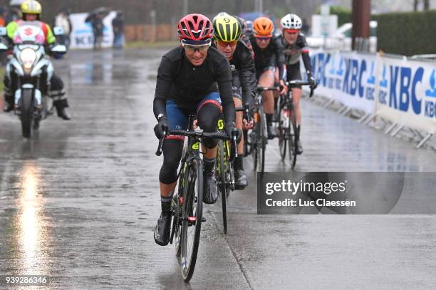 Ashleigh Moolman- Pasio of South Africa and Cervelo-Bigla Pro Cycling Team / during the 7th Dwars door Vlaanderen 2018 a 117,7km women's race from...