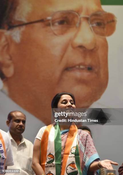 Nationalist Congress Party MP Supriya Sule, daughter of Sharad Pawar during a National Convention of Nationalist Students Congress at Malvankar Hall...