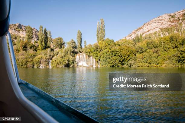 a waterfall on the krka river, croatia on a summer afternoon - 2017 243 stock pictures, royalty-free photos & images