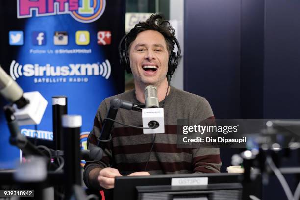 Zach Braff visits SiriusXM Studios on March 28, 2018 in New York City.