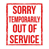 Out of service grunge rubber stamp