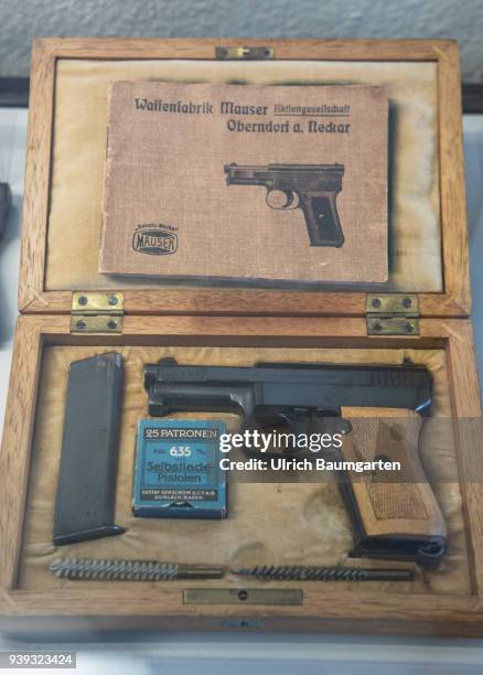 In the weapons museum of Oberndorf - a self-loading pocket pistol from Mauser .