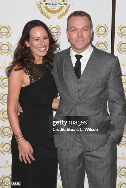 Chris Hoy and Sarra Kemp attend the National Film Awards UK at Porchester Hall on March 28, 2018 in London, England.