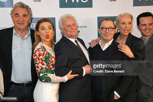 Jim Carter, Florence Pugh, Sir Richard Eyre, Colin Callender, Emma Thompson and Andrew Scott attend a special screening of new BBC Two drama "King...