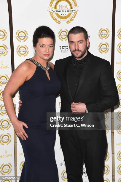 Sophie Austin and Shayne Ward attend the National Film Awards UK at Porchester Hall on March 28, 2018 in London, England.