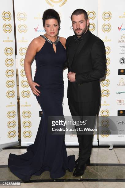 Sophie Austin and Shayne Ward attend the National Film Awards UK at Porchester Hall on March 28, 2018 in London, England.
