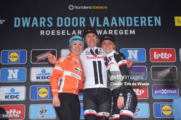 Podium / Ellen van Dijk of The Netherlands and Team Sunweb / Amy Pieters of The Netherlands and Boels - Dolmans Cycling Team / Floortje Mackaij of...