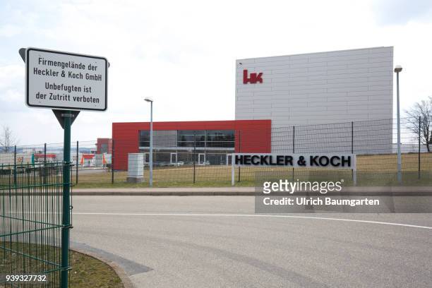 Exterior view of the headquarters of the weapons manufacturer Heckler & Koch in Oberndorf.