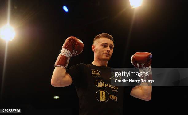 Boxer Ryan Burnett poses during Anthony Joshua And Joseph Parker Media Workouts at St David's Hall on March 28, 2018 in Cardiff, Wales.