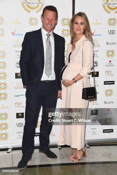 Teddy Sheringham and Kristina Andrioti attend the National Film Awards UK at Porchester Hall on March 28, 2018 in London, England.