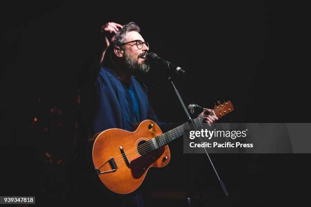 The Italian singer and songwriter Dario Brunori, better known as Brunori SAS, performing live on stage at the Teatro Colosseo in Torino for his new...