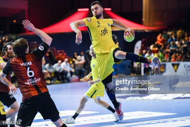 Nedim Remili of PSG during the Lidl Star Ligue match between Ivry and Paris Saint Germain on March 28, 2018 in Paris, France.