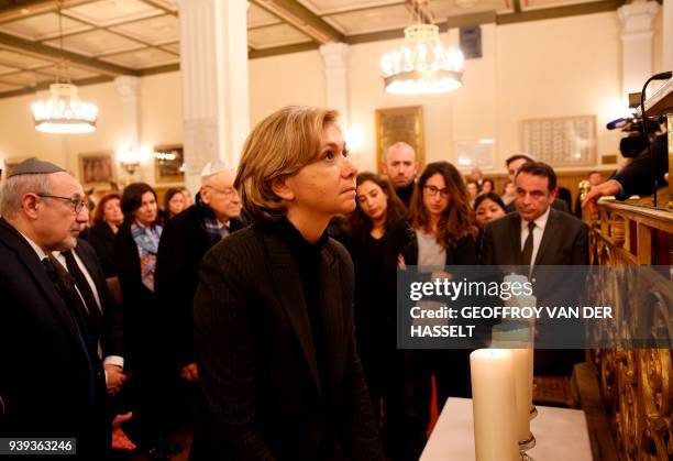 Les Republicains Ile De France Region President Valerie Pecresse and Conseil Representatif des Institutuions Juives de France President Francis...