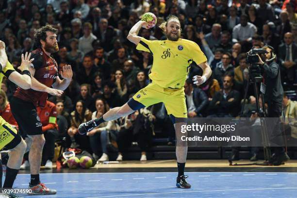 Henrik Mollgaard of PSG during the Lidl Star Ligue match between Ivry and Paris Saint Germain on March 28, 2018 in Paris, France.