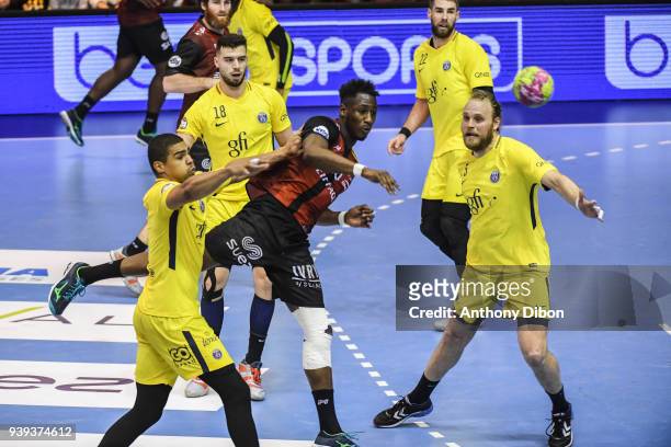 Mahamadou Keita of Ivry during the Lidl Star Ligue match between Ivry and Paris Saint Germain on March 28, 2018 in Paris, France.