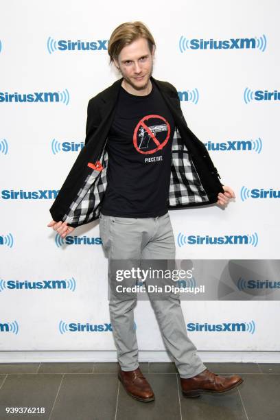 Zachary Booth visits SiriusXM Studios on March 28, 2018 in New York City.