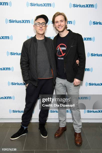 Alan Cumming and Zachary Booth visit SiriusXM Studios on March 28, 2018 in New York City.