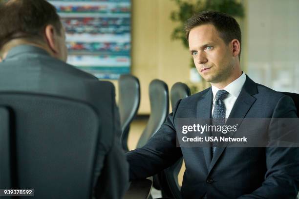 Hard Truths" Episode 711 -- Pictured: Patrick J. Adams as Mike Ross --