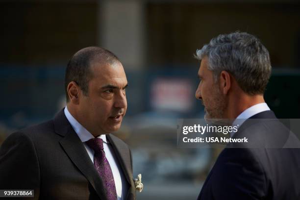 Hard Truths" Episode 711 -- Pictured: Rick Hoffman as Louis Litt, Michael B. Silver as Craig Seidel --