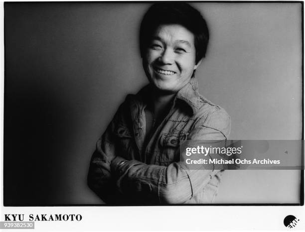 Musician Kyu Sakamoto poses for a portrait in circa 1975.