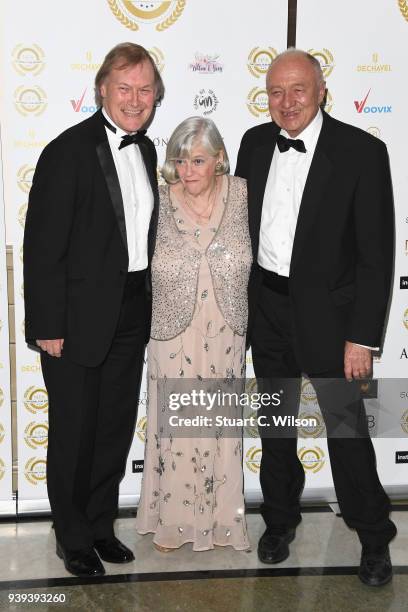 Ann Widdecombe , Ken Livingstone and a guest attend the National Film Awards UK at Porchester Hall on March 28, 2018 in London, England.