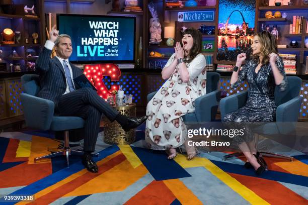 Pictured : Andy Cohen, Casey Wilson and Danielle Schneider --