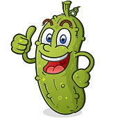 Pickle Cartoon Character Giving a Thumbs Up