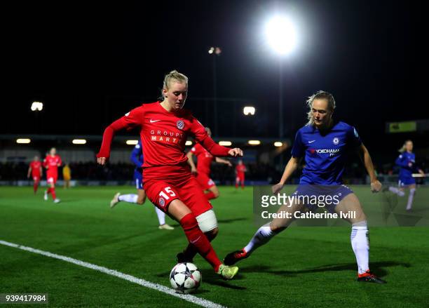 Stina Blackstenius of Montpellier during the UEFA Womens Champions League Quarter-Final Second Leg between Chelsea Ladies and Montpellier at The...