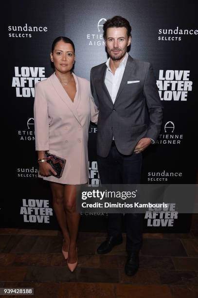 Keytt Lundqvist and Alex Lundqvist attend the premiere of "Love After Love" at The Roxy Cinema on March 28, 2018 in New York City.