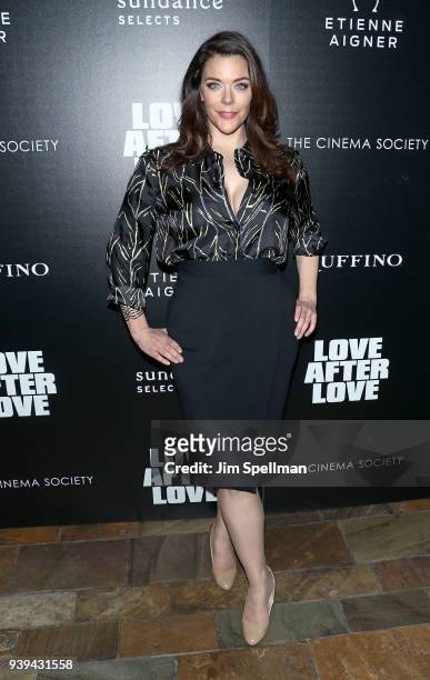 Actress Kim Director attends the screening of Sundance Selects' "Love After Love" hosted by The Cinema Society with Etienne Aigner and Ruffino at The...