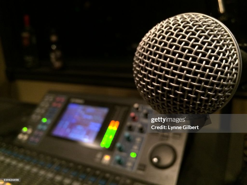 Control panel in radio booth