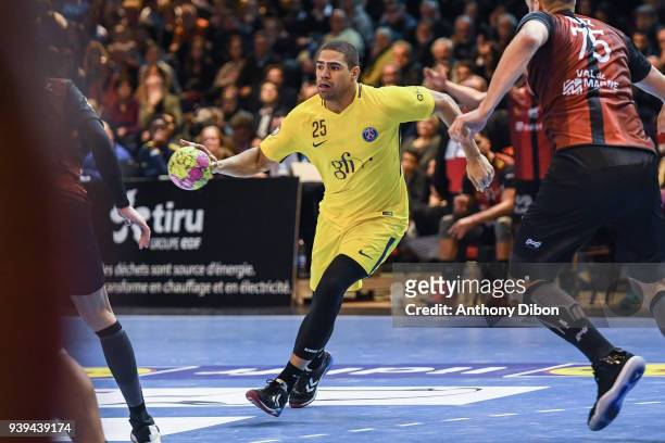 Daniel Narcisse of PSG during the Lidl Star Ligue match between Ivry and Paris Saint Germain on March 28, 2018 in Paris, France.