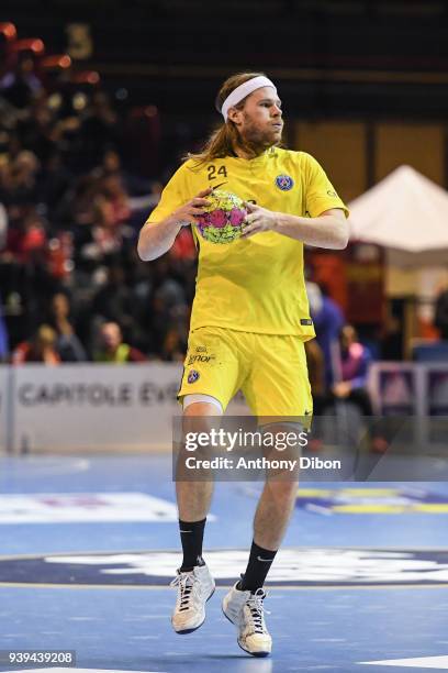 Mikkel Hansen of PSG during the Lidl Star Ligue match between Ivry and Paris Saint Germain on March 28, 2018 in Paris, France.