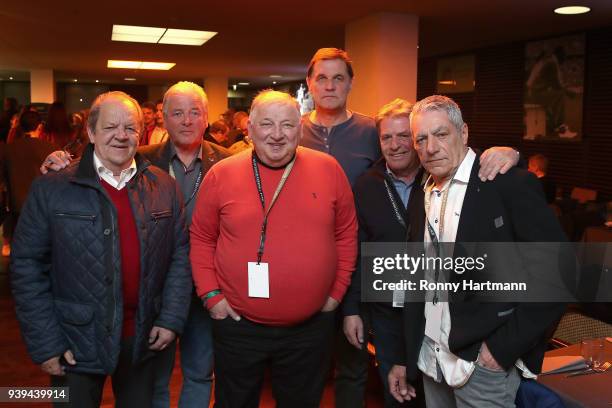 Klaus Renner, Wolfgang 'Paule' Seguin, Manfred Zapf, Dirk Stahmann, Martin Hoffmann and Axel Tyll, members of the Club of Former National Players,...