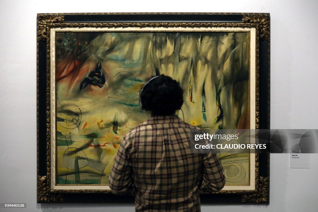 A visitor looks at a work by Chilean painter Roberto Matta-Echaurren ...