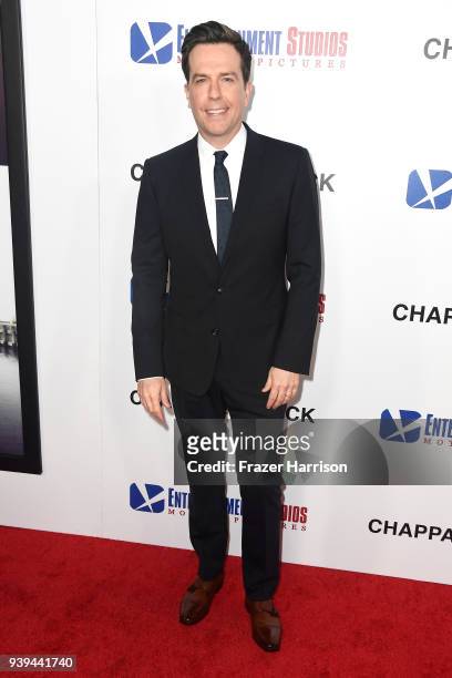 Ed Helms attends the premiere of Entertainment Studios Motion Picture's 'Chappaquiddick' at Samuel Goldwyn Theater on March 28, 2018 in Beverly...