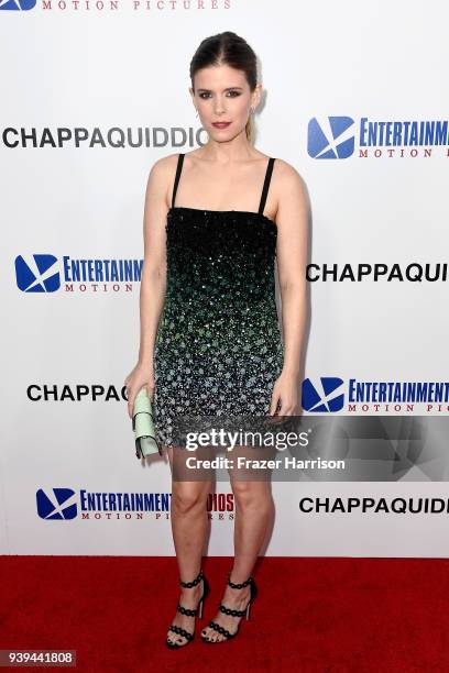 Kate Mara attends the premiere of Entertainment Studios Motion Picture's 'Chappaquiddick' at Samuel Goldwyn Theater on March 28, 2018 in Beverly...